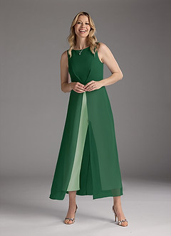 Azazie Anitta Kleider für die Brautmutter Overall/Jumpsuit Plissee Stretch-Krepp Kleid Dunkelgrün Staubiger Salbei image3