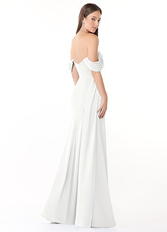 Azazie Amyra Šaty pre družičky Morská panna Z ramena Strečový satén Dĺžka podlahy Šaty image5