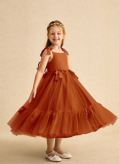 Azazie Jaci Sukienki dla dziewczynek sypiących kwiaty Linia A Pasek spaghetti Szyfon Długość kostki Sukienka image2