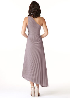 Azazie Kirra Bridesmaid Dresses Dusk A-Line One Shoulder Chiffon Dress image2