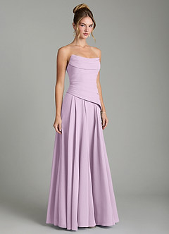 Azazie Gabriela Brautjungfernkleider A-Linie Korsett Chiffon Kleid Frostiges Flieder image5