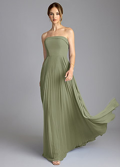 Azazie Mariana Bridesmaid Dresses Pistachio A-Line Strapless Chiffon Dress image3