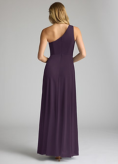 Azazie Brooke Jurken voor bruidsmeisjes Jurk van Mesh met A-Lijn One-Shoulder Pruim image5