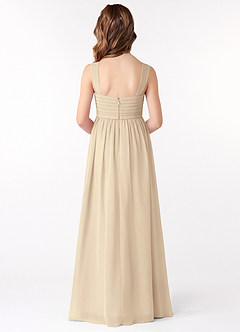 Azazie Evie Junior Champagne A-Line Pleated Chiffon Dress image3