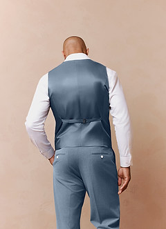 front James Dusty Blue Structured Stretch Suit Vest