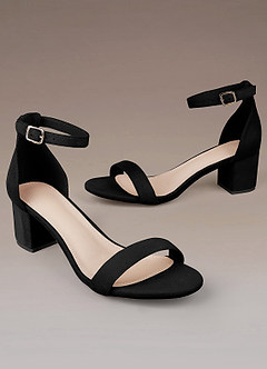 front One-Strap Buckle Block Heel Sandals