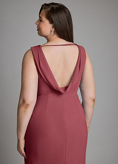 Azazie Kieryn Bridesmaid Dresses Merlot Mermaid Pleated Chiffon Dress image13