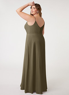 Azazie Daenerys Bridesmaid Dresses Willow Green A-Line Cowl Chiffon Dress image11