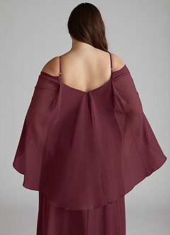 Azazie Cienna Bridesmaid Dresses Cabernet A-Line Off the Shoulder Chiffon Dress image12