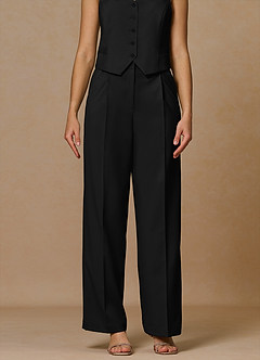 front Rowan Black Refined Weave Performance pants