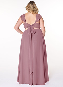 Azazie Everett Bridesmaid Dresses Vintage Mauve A-Line V-neck Ruched Chiffon Dress image7