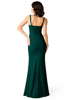 Azazie Gianetta Bridesmaid Dresses Pine Mermaid Side Slit Stretch Crepe Dress image2