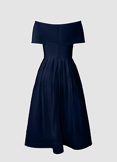 Dear To My Heart Navy Blue Off-The-Shoulder Midi Dress image5