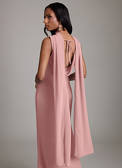 Azazie Linelle Robes de demoiselle d'honneur Robe Sirène en Mousseline de soie Plissée Rose Poussiéreuse image9