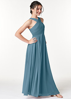 Azazie Kaleigh Junior Bermuda A-Line Pleated Chiffon Dress image3