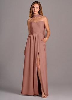 Azazie Joni Bridesmaid Dresses Cedar Rose A-Line Strapless Chiffon Convertible Dress image1