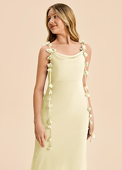 Azazie Trinity Junior Lemon Sorbet Mermaid Pleated Chiffon Dress image4