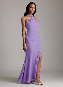 Azazie Lorena Bridesmaid Dresses Tahiti Mermaid Pleated Chiffon Dress image3