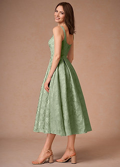 Briac Light Green A-line Midi Dress image4