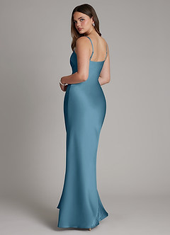 Azazie Ambra Bridesmaid Dresses Bermuda Mermaid Pleated Stretch Satin Dress image7