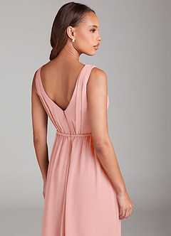Azazie Tanicia Bridesmaid Dresses Rosette A-Line Pleated Chiffon Dress image6