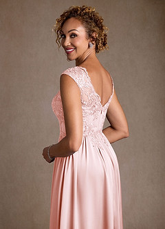 Azazie Amethyst Abiti per la Madre della Sposa Abito A-Line in Pizzo Rosa Rossore image7