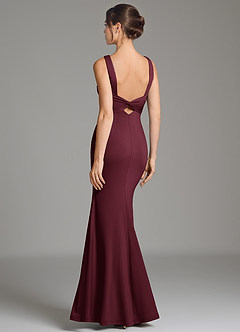 Azazie Gwen Bridesmaid Dresses Cabernet Mermaid Pleated Premium Stretch Jersey Dress image2