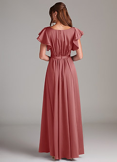 Azazie Daphne Modest brudtärna klänningar Klä A-Linje Rynkad Golvlängd Stretch Satin image6