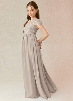 Azazie Delevingne Junior Frost A-Line Lace Chiffon Dress image3