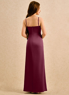 Azazie Bundt Girls Formal Flower Girl Klänningar Klä A-Line i Stretch Satin Plisserad image2