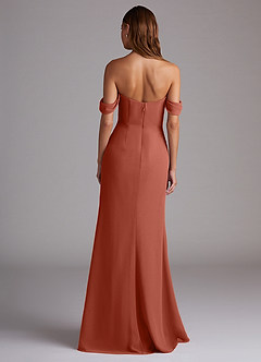 Azazie Saige Bridesmaid Dresses Clay A-Line Off the Shoulder Chiffon Convertible Dress image7