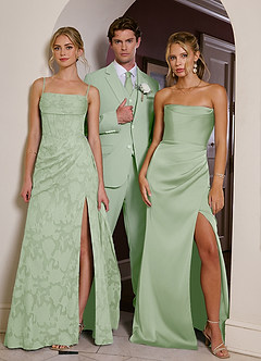 front Ethan Stoffige Salie Verfijnd geweven 3-delig pak