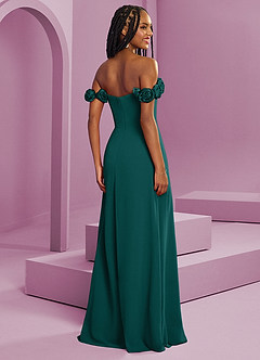 Barbie ♥ Azazie Bridesmaid Dresses Peacock A-Line Off the Shoulder Chiffon Convertible Dress image9