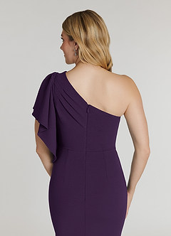 Azazie Pia Mother of the Bride Dresses Plum Mermaid Pleated Stretch Crepe Dress image6