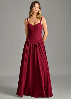 Azazie Evadina Suknie dla druhen Linia A Gorset Szyfon Do ziemi Sukienka image5