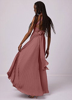 Barbie ♥ Azazie Bridesmaid Dresses Desert Rose A-Line Pleated Chiffon Dress image4
