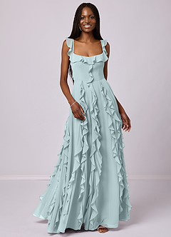 Barbie ♥ Azazie Bridesmaid Dresses Mist A-Line with Pockets Chiffon Dress image4