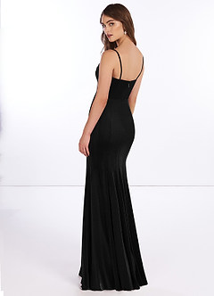 Azazie Solange Bridesmaid Dresses Sheath Pleated Velvet Floor-Length Dress image4