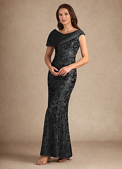 Azazie Marion Mother of the Bride Dresses Black Mermaid Sequins Dress image3