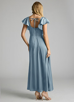 Azazie Bondi Suknie dla druhen Linia A Marszczony Satyna elastyczna Długość kostki Sukienka image3