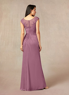Azazie Oliniana Mother of the Bride Dresses Vintage Mauve Mermaid Lace Mesh Dress image3