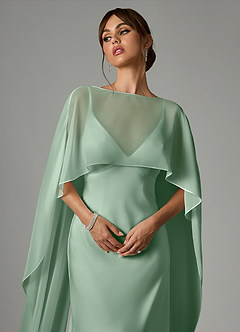 Azazie Stefania Robes de demoiselle d'honneur Robe Trapèze en Satin extensible Agave image5