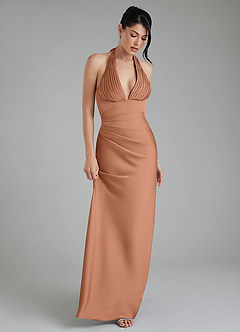 Azazie Torrance Brautjungfernkleider Meerjungfrau-Linie Korsett Stretch-Satin Kleid Bronzer image5