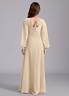 Azazie Bondi Junior Jurk van Chiffon met A-Lijn Blouson Champagne image2