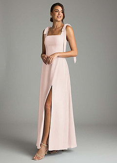 Azazie Debra Bridesmaid Dresses Rose Petal A-Line with Pockets Chiffon Convertible Dress image8