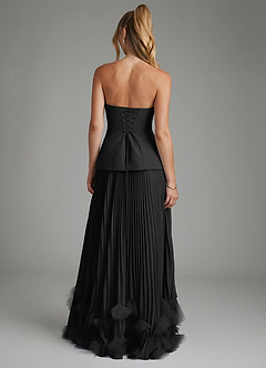 Azazie Alex Bridesmaid Dresses Black A-Line Corset Chiffon Dress image6