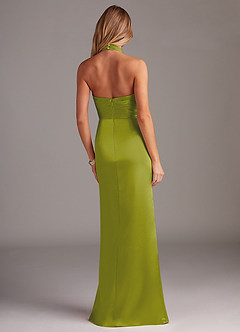 Azazie Jemma Brautjungfernkleider Etui Plissee Stretch-Satin Kleid Zitronengras image6