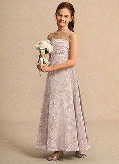 Azazie Pebbles Junior Formal Flower Girl Klänningar Klä A-Line i Blommig Utbrändhet Plisserad image5