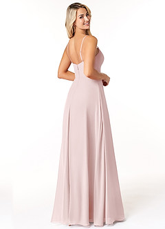 Azazie Moira Bridesmaid Dresses Blushing Pink A-Line Scoop Chiffon Dress image5