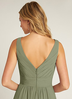 Azazie Pierrette Bridesmaid Dresses Pistachio A-Line Pleated Chiffon Dress image6